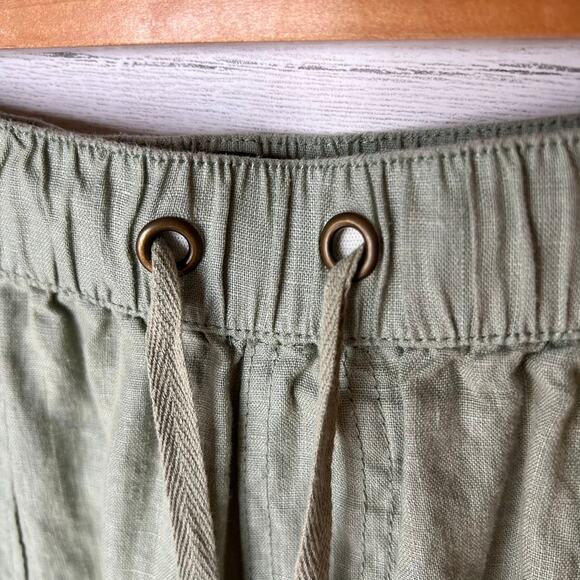 Rachel Roy Pants Womens Size Small Sage Green 100% Linen Drawstring Pockets - Picture 10 of 16